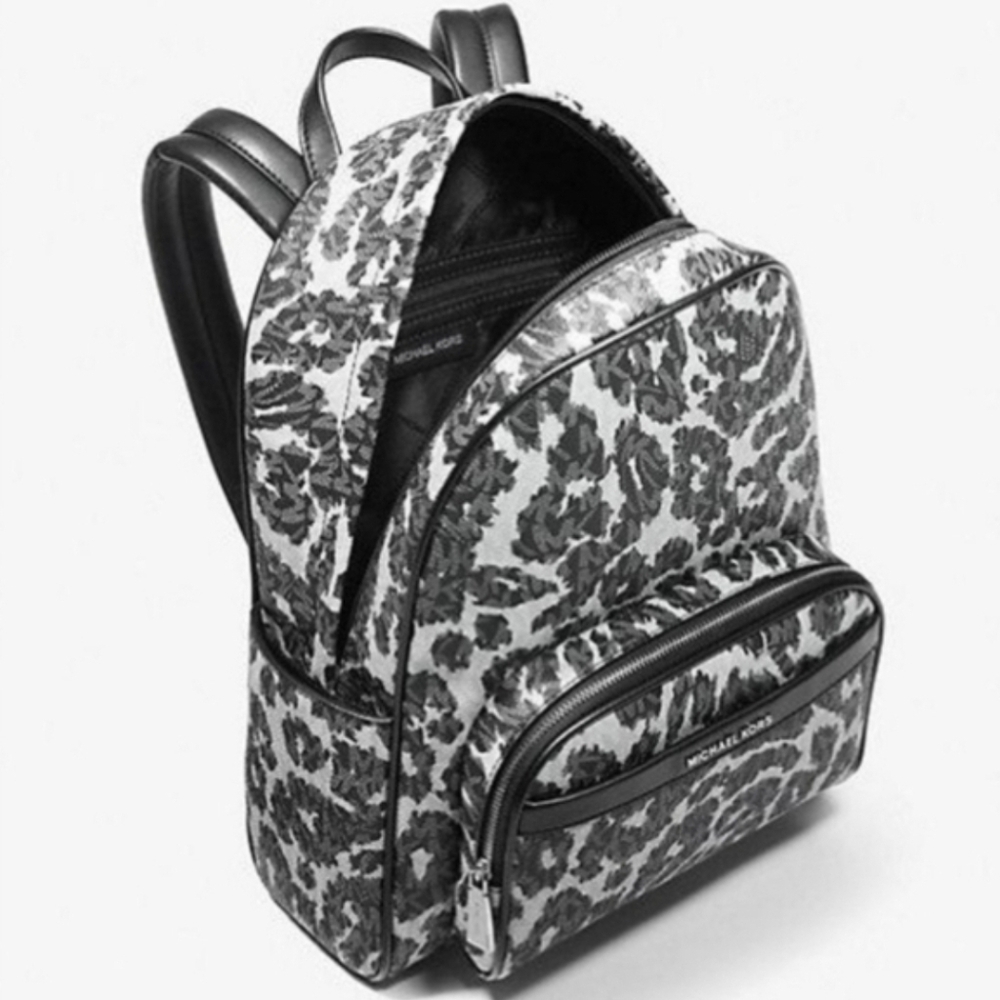 Michael Kors Bex Leopard Logo Medium Backpack - Picture 5 of 9